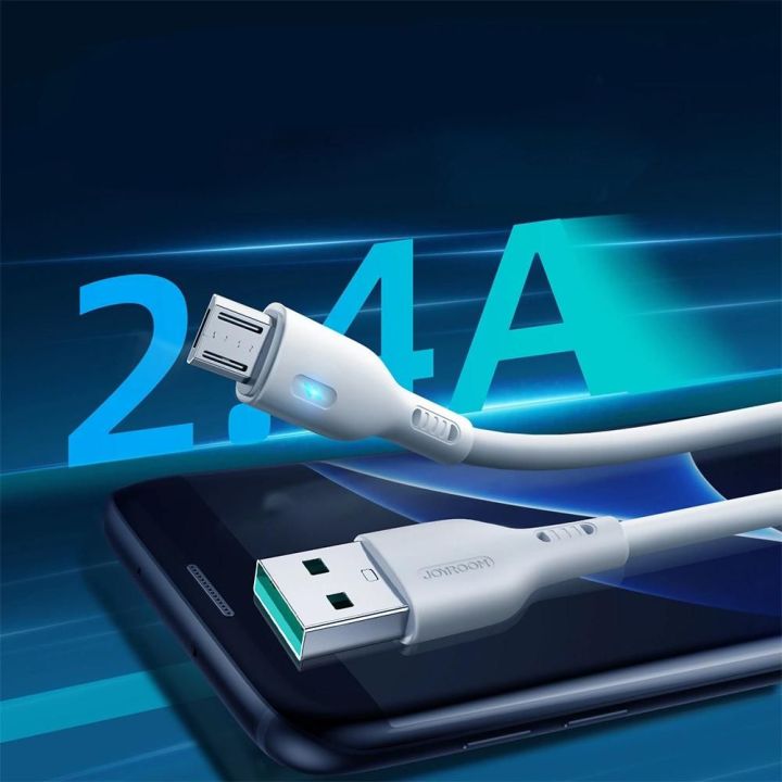 USB - micro USB 2.4A 2 m kabelis S-UM018A13 - baltas