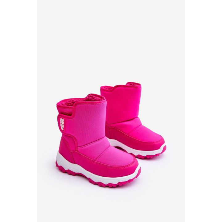 vilnoniai nėriniuoti sniego batai su raišteliais Pink Big Star MM374121