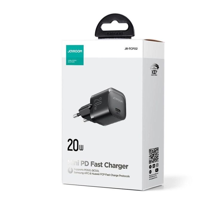 Mini USB C 20W įkroviklis PD JR-TCF02 - juodas