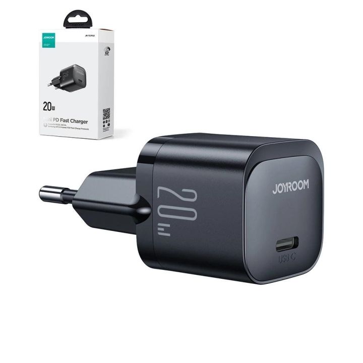 Mini USB C 20W įkroviklis PD JR-TCF02 - juodas