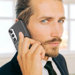 Thunder Case dėklas Samsung Galaxy A24 4G silikoninis šarvuotas dėklas, juodas