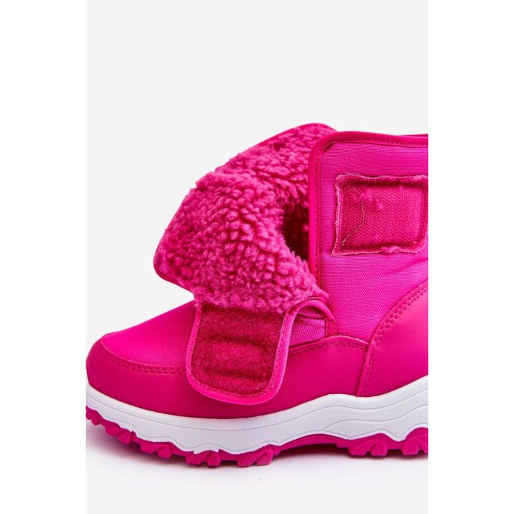 vilnoniai nėriniuoti sniego batai su raišteliais Pink Big Star MM374121