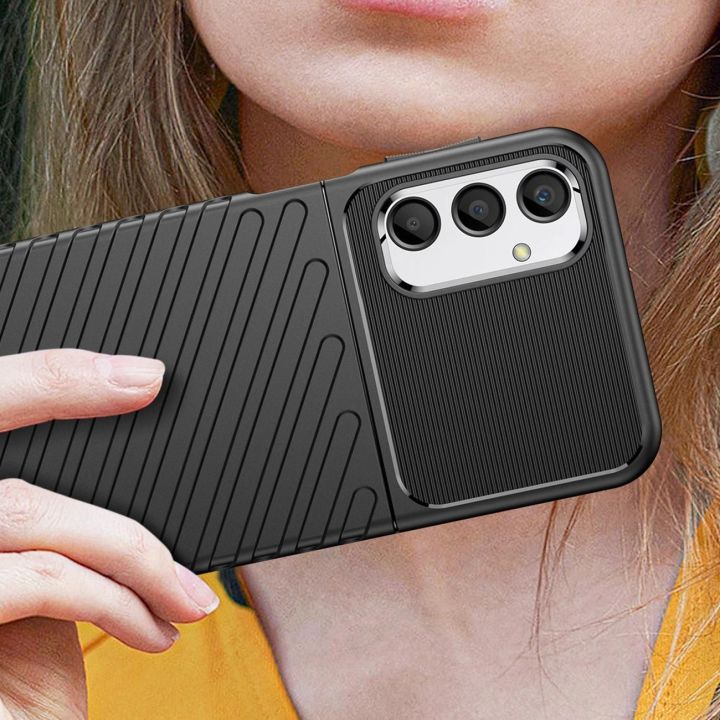 Thunder Case dėklas Samsung Galaxy A24 4G silikoninis šarvuotas dėklas, juodas