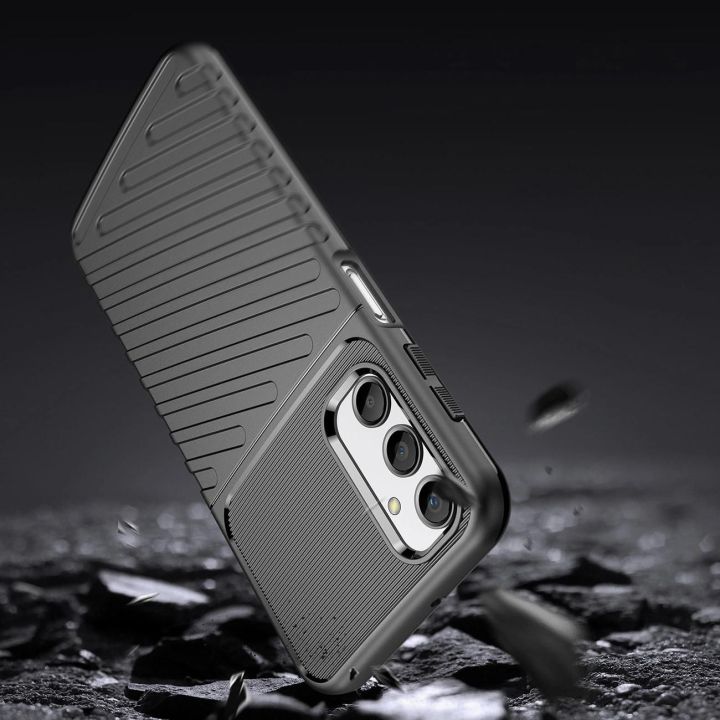 Thunder Case dėklas Samsung Galaxy A24 4G silikoninis šarvuotas dėklas, juodas