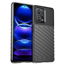 Thunder Case dėklas Xiaomi Redmi Note 12 Pro+ silikoninis šarvuotas dėklas, juodos spalvos