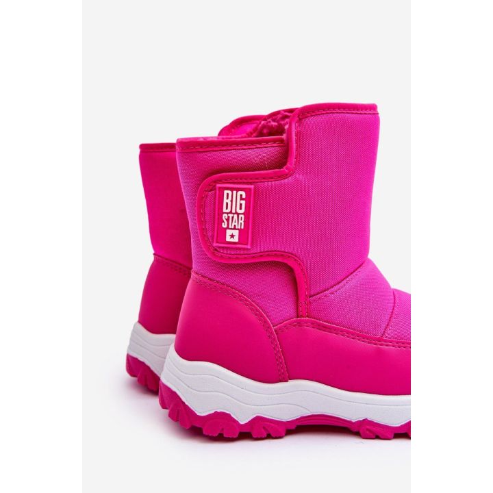 vilnoniai nėriniuoti sniego batai su raišteliais Pink Big Star MM374121