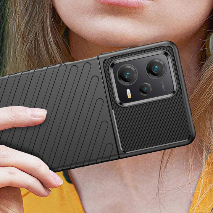 Thunder Case dėklas Xiaomi Redmi Note 12 Pro+ silikoninis šarvuotas dėklas, juodos spalvos