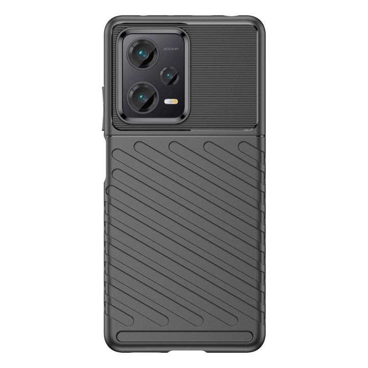 Thunder Case dėklas Xiaomi Redmi Note 12 Pro+ silikoninis šarvuotas dėklas, juodos spalvos