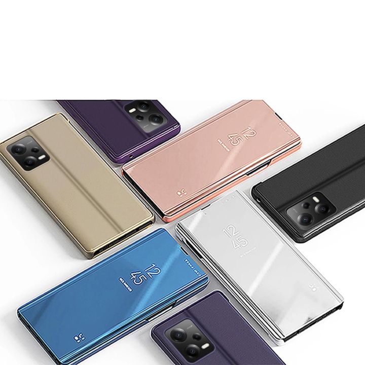 Clear View dėklas, skirtas Xiaomi Redmi Note 12 5G / Poco X5 5G apverčiamam dangteliui, juodas