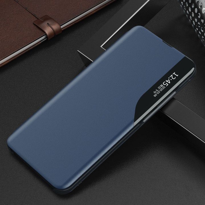 Eco Leather View dėklas Samsung Galaxy A24 4G su atlenkiamuoju dangteliu, juodas