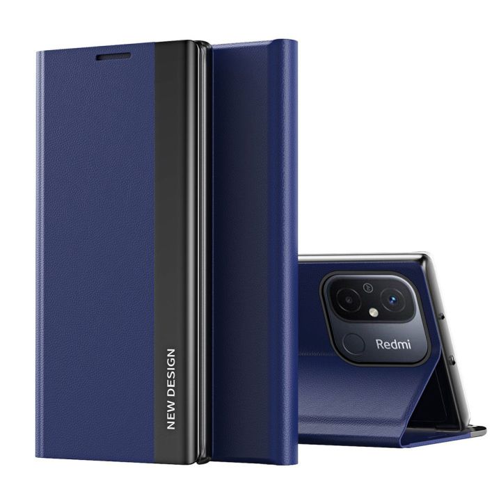 Sleep Case Pro dėklas Xiaomi Redmi Note 12 Pro+ su atlenkiamu dangteliu, mėlynas
