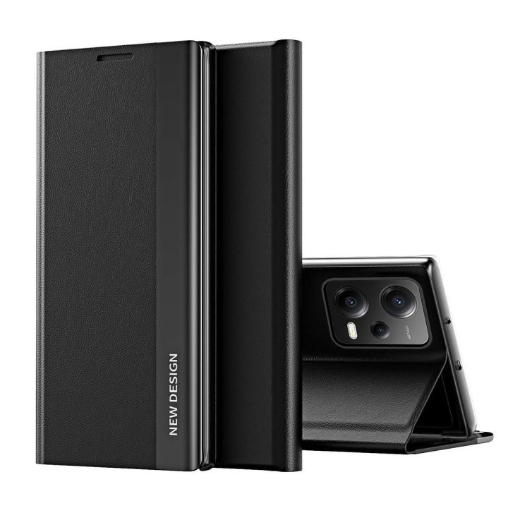 Sleep Case Pro dėklas, skirtas Xiaomi Redmi Note 12 5G / Poco X5 5G su atlenkiamu dangteliu, juodos spalvos
