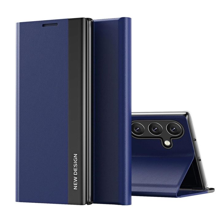Sleep Case Pro dėklas Samsung Galaxy A24 4G su atlenkiamu dangteliu, mėlynas