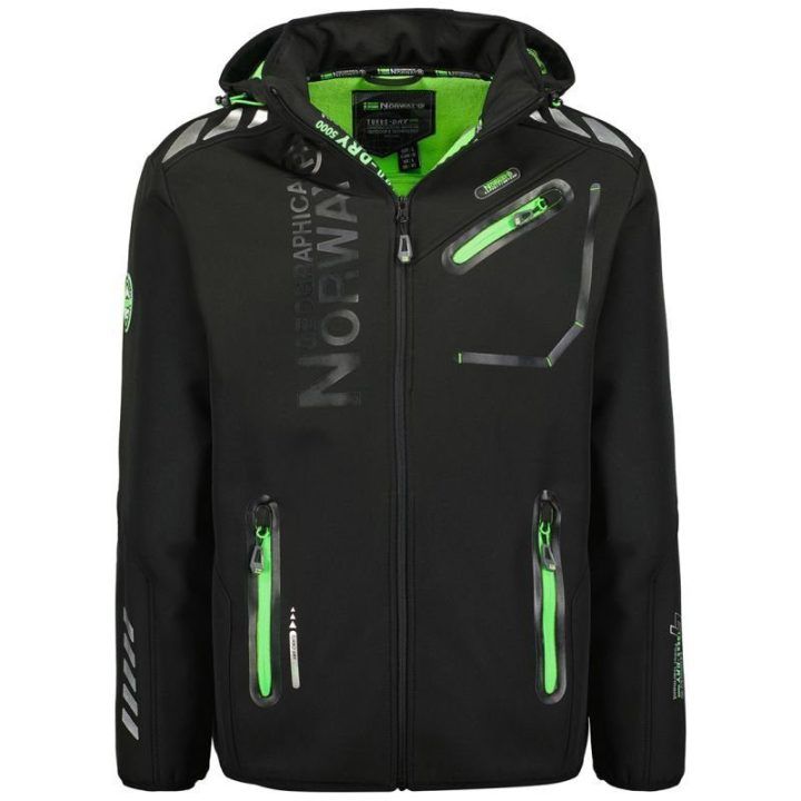 Vyriška softshell striukė Geographical Norway Royaute 068, juoda ir žalia