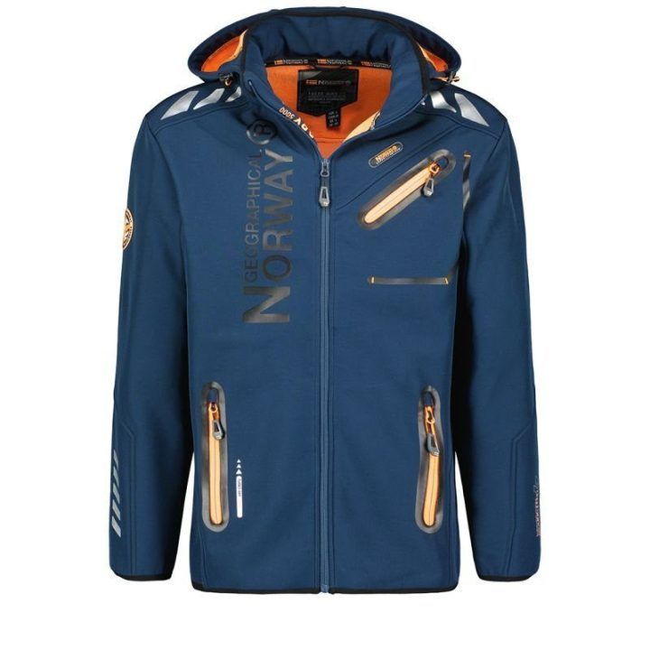 Vyriška softshell striukė Geographical Norway Royaute, tamsiai mėlyna ir oranžinė