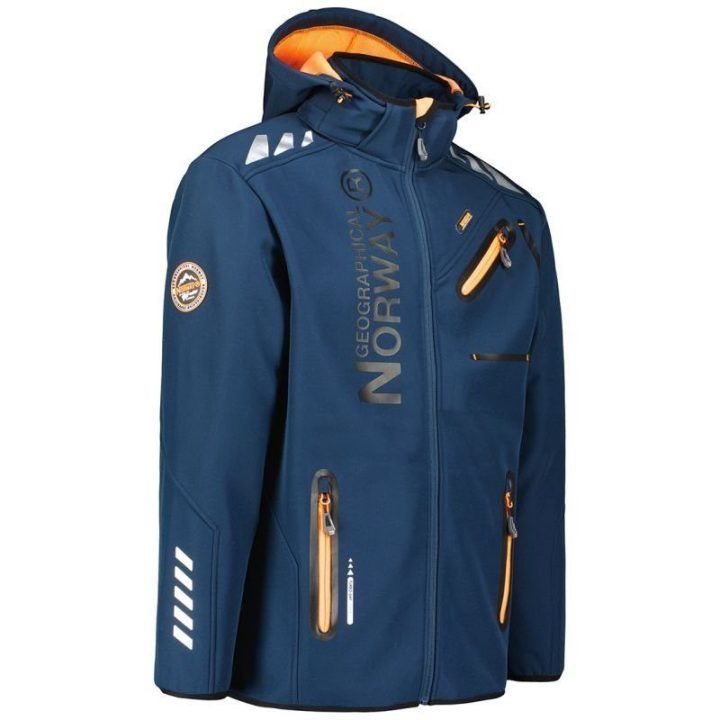 Vyriška softshell striukė Geographical Norway Royaute, tamsiai mėlyna ir oranžinė