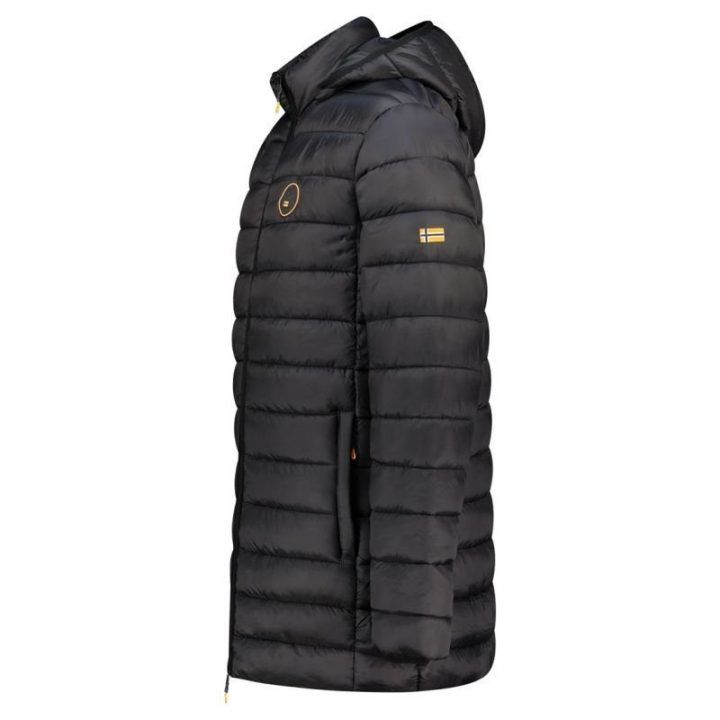 Vyriška ilga striukė su gobtuvu Geographical Norway, juoda