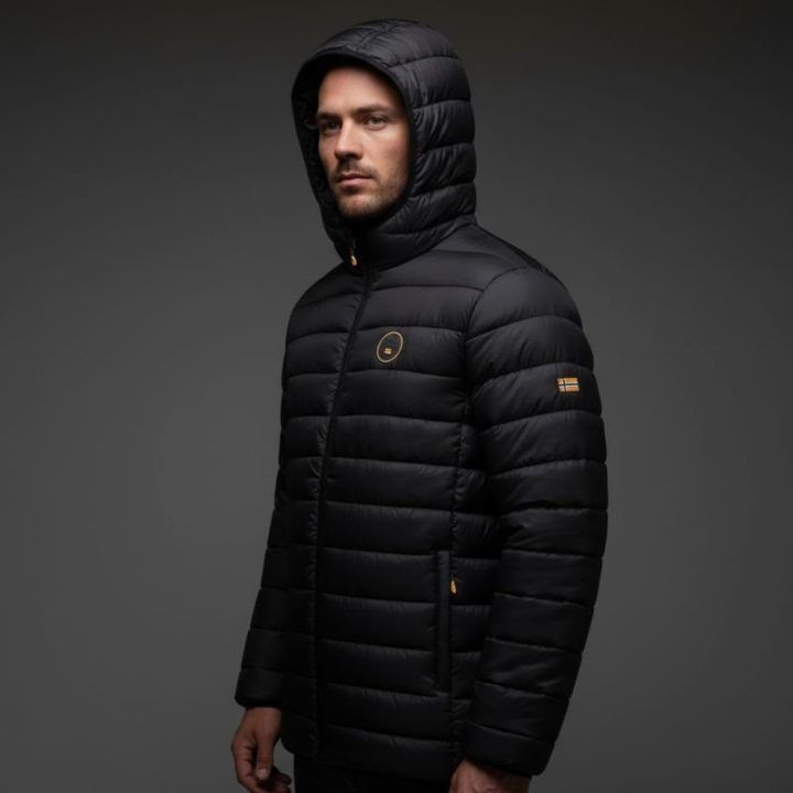 Vyriška ilga striukė su gobtuvu Geographical Norway, juoda