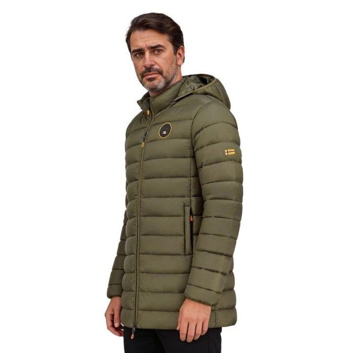 Vyriška ilga striukė su gobtuvu Geographical Norway Amigomap, chaki