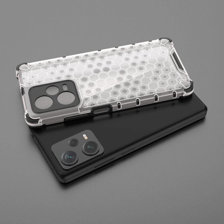 Honeycomb dėklas Xiaomi Redmi Note 12 Pro+ šarvuotas hibridinis dėklas, juodos spalvos