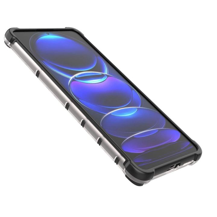 Honeycomb dėklas Xiaomi Redmi Note 12 Pro+ šarvuotas hibridinis dėklas, juodos spalvos