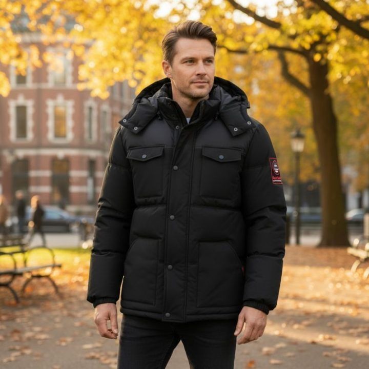 Vyriška striukė Geographical Norway Bareda, juoda