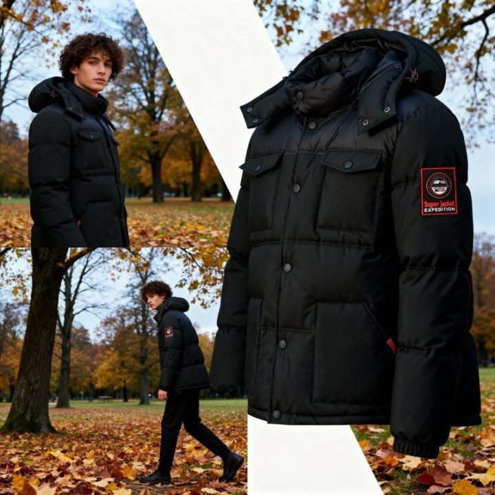 Vyriška striukė Geographical Norway Bareda, juoda