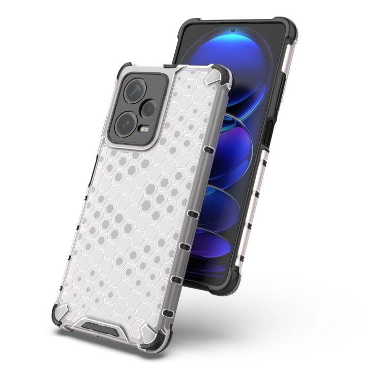 Honeycomb dėklas Xiaomi Redmi Note 12 Pro+ šarvuotas hibridinis dėklas, juodos spalvos