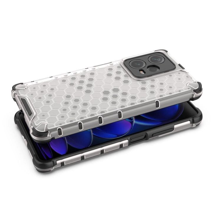 Honeycomb dėklas Xiaomi Redmi Note 12 Pro+ šarvuotas hibridinis dėklas, juodos spalvos
