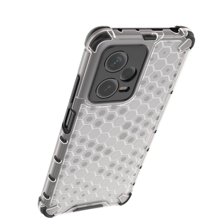 Honeycomb dėklas Xiaomi Redmi Note 12 Pro+ šarvuotas hibridinis dėklas, juodos spalvos