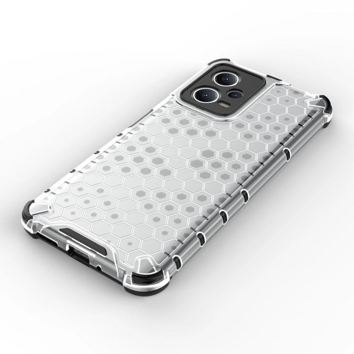 Honeycomb dėklas Xiaomi Redmi Note 12 5G / Poco X5 5G hibridiniam šarvuotam dėklui, juodos spalvos