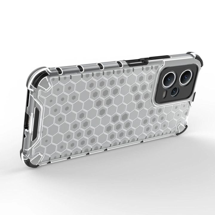 Honeycomb dėklas Xiaomi Redmi Note 12 5G / Poco X5 5G hibridiniam šarvuotam dėklui, juodos spalvos