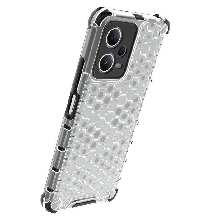 Honeycomb dėklas Xiaomi Redmi Note 12 5G / Poco X5 5G hibridiniam šarvuotam dėklui, juodos spalvos