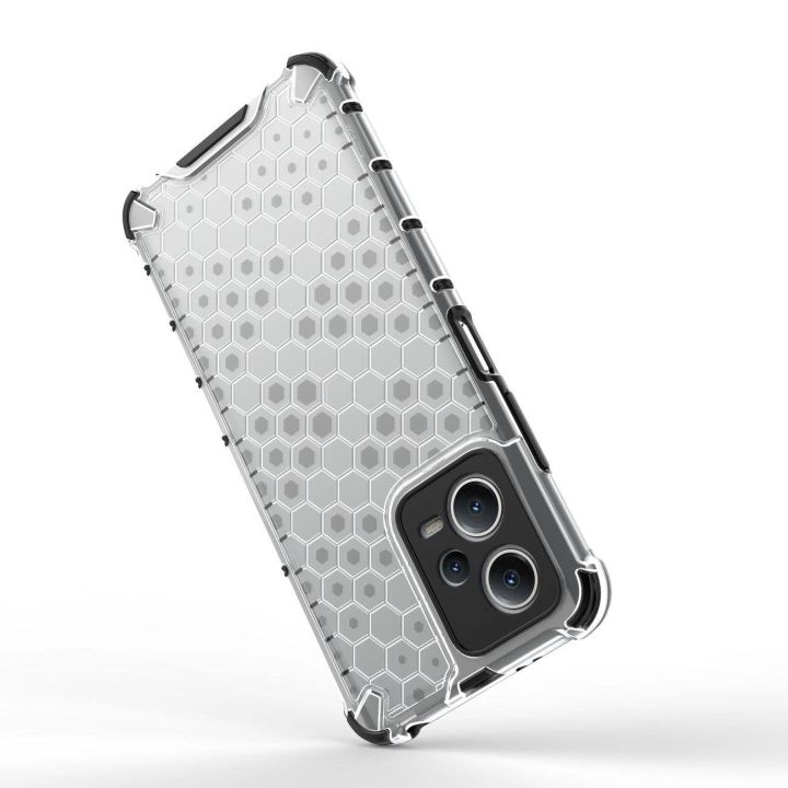 Honeycomb dėklas Xiaomi Redmi Note 12 5G / Poco X5 5G hibridiniam šarvuotam dėklui, juodos spalvos