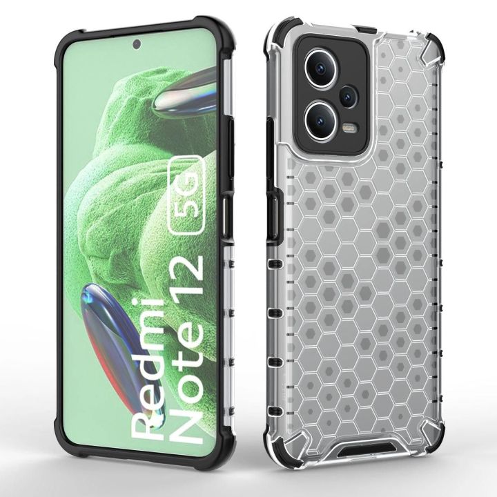 Honeycomb dėklas Xiaomi Redmi Note 12 5G / Poco X5 5G hibridiniam šarvuotam dėklui, juodos spalvos