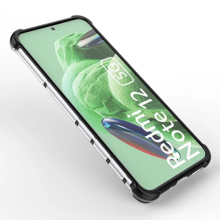 Honeycomb dėklas Xiaomi Redmi Note 12 5G / Poco X5 5G hibridiniam šarvuotam dėklui, juodos spalvos