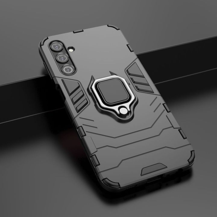 Ring Armor dėklas Samsung Galaxy A24 4G šarvuotas dėklas su magnetiniu laikikliu žiedas juodas