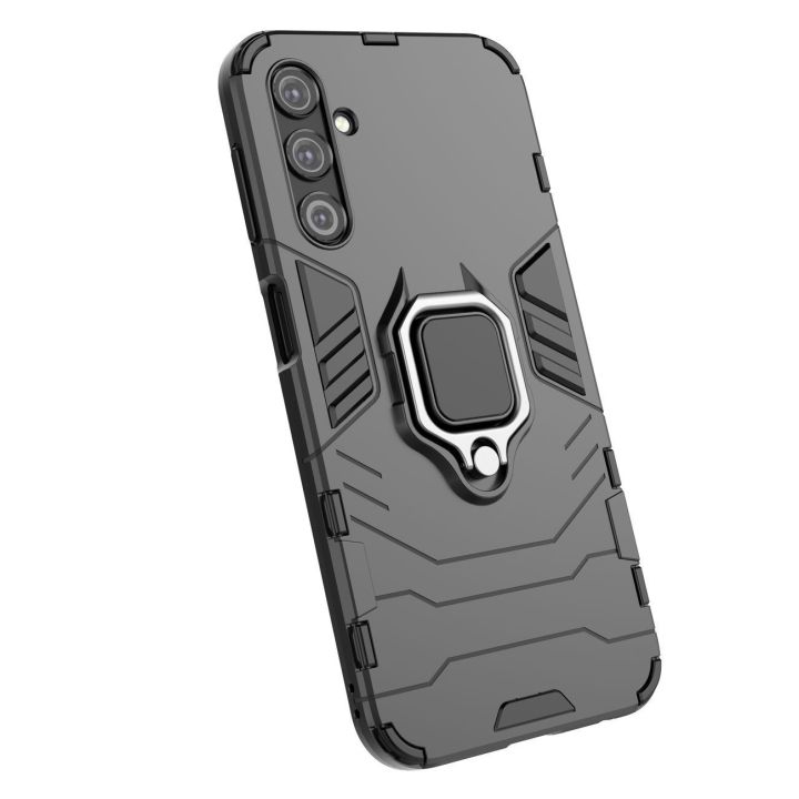 Ring Armor dėklas Samsung Galaxy A24 4G šarvuotas dėklas su magnetiniu laikikliu žiedas juodas