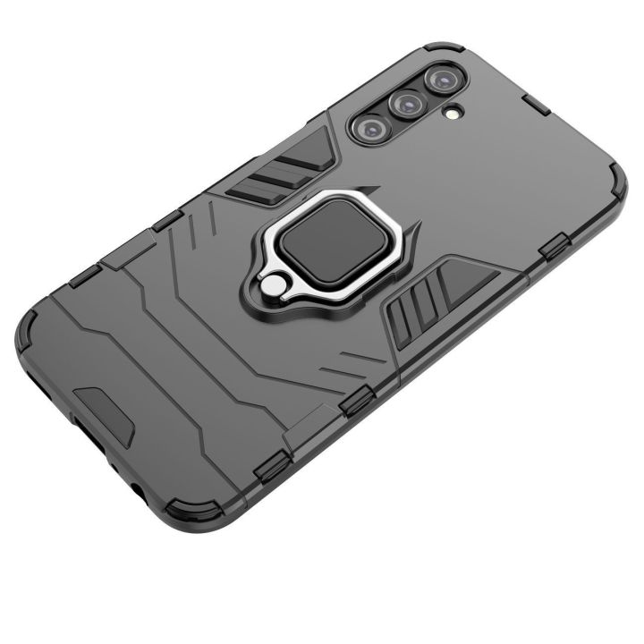 Ring Armor dėklas Samsung Galaxy A24 4G šarvuotas dėklas su magnetiniu laikikliu žiedas juodas