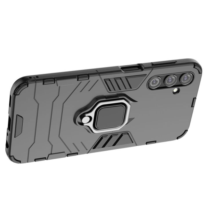 Ring Armor dėklas Samsung Galaxy A24 4G šarvuotas dėklas su magnetiniu laikikliu žiedas juodas