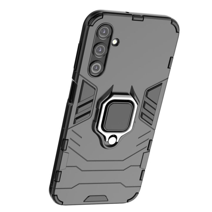 Ring Armor dėklas Samsung Galaxy A24 4G šarvuotas dėklas su magnetiniu laikikliu žiedas juodas