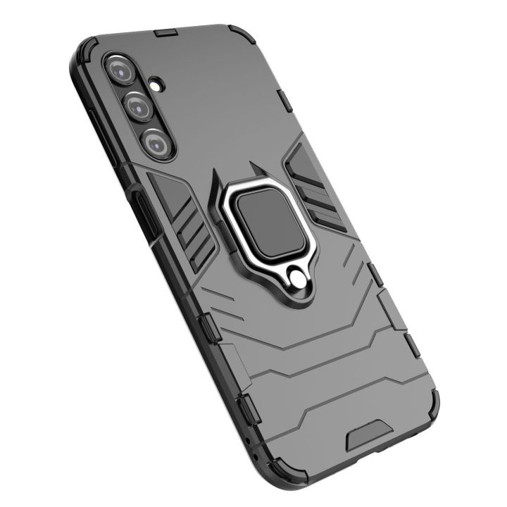 Ring Armor dėklas Samsung Galaxy A24 4G šarvuotas dėklas su magnetiniu laikikliu žiedas juodas