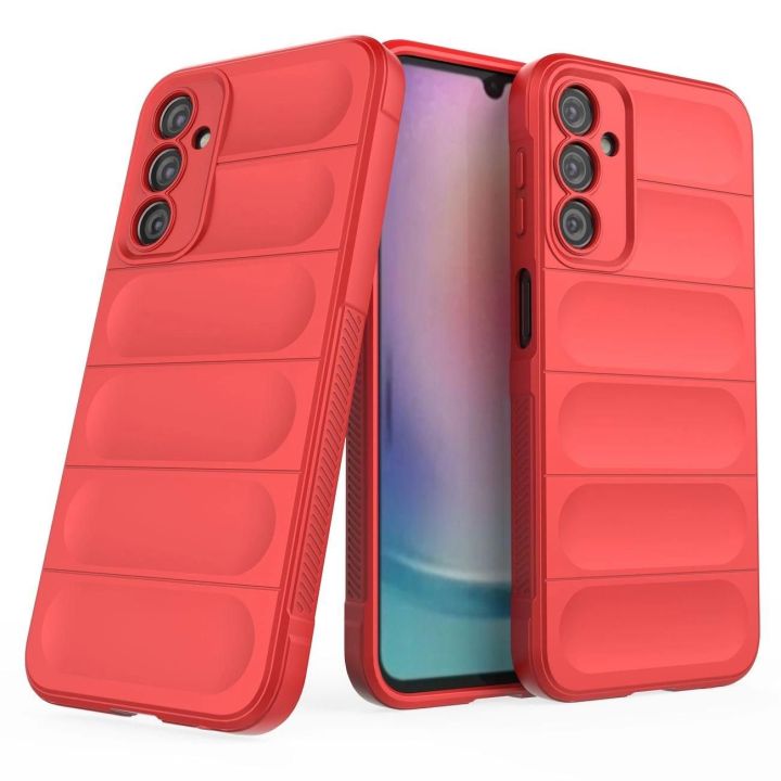 Samsung Galaxy A24 4G lankstus šarvuotas dėklas raudonos spalvos