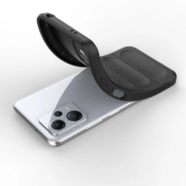 Xiaomi Redmi Note 12 5G / Poco X5 5G lanksčiam šarvuotam dėklui, juodos spalvos