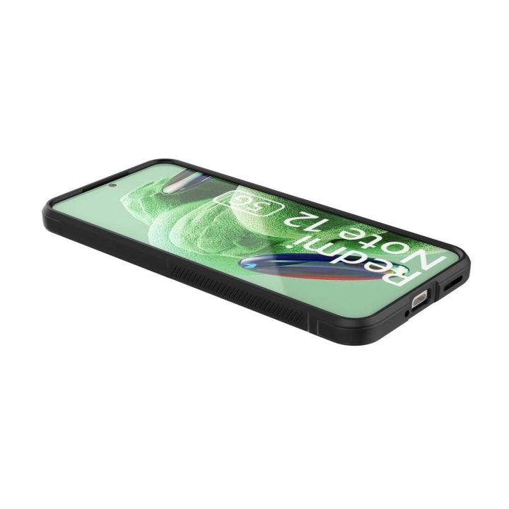 Xiaomi Redmi Note 12 5G / Poco X5 5G lanksčiam šarvuotam dėklui, juodos spalvos