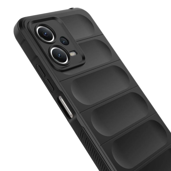 Xiaomi Redmi Note 12 5G / Poco X5 5G lanksčiam šarvuotam dėklui, juodos spalvos