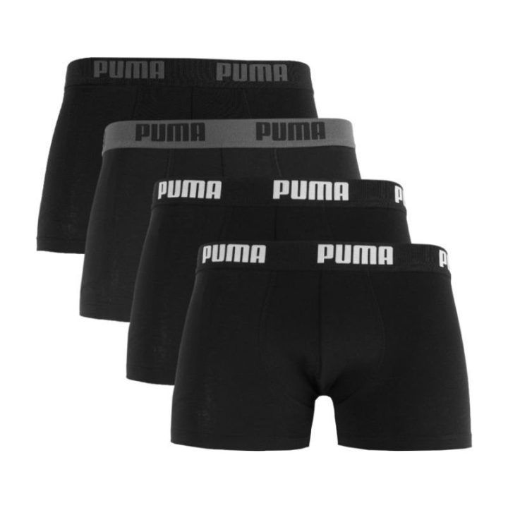 Vyriškas medvilninių bokserių rinkinys Puma Basic, 4 poros, juodas