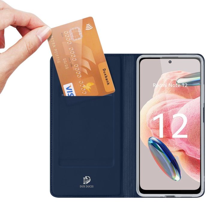 Skin Pro dėklas Xiaomi Redmi Note 12 flip cover card wallet stand blue