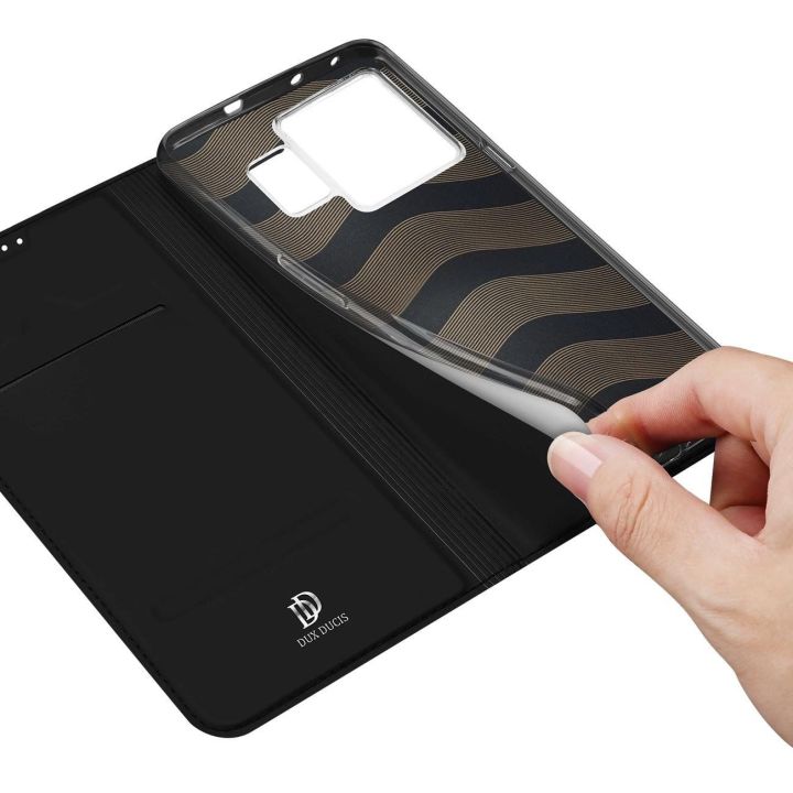 Skin Pro dėklas Realme GT Neo 5 / Realme GT3 flip cover card wallet stand black