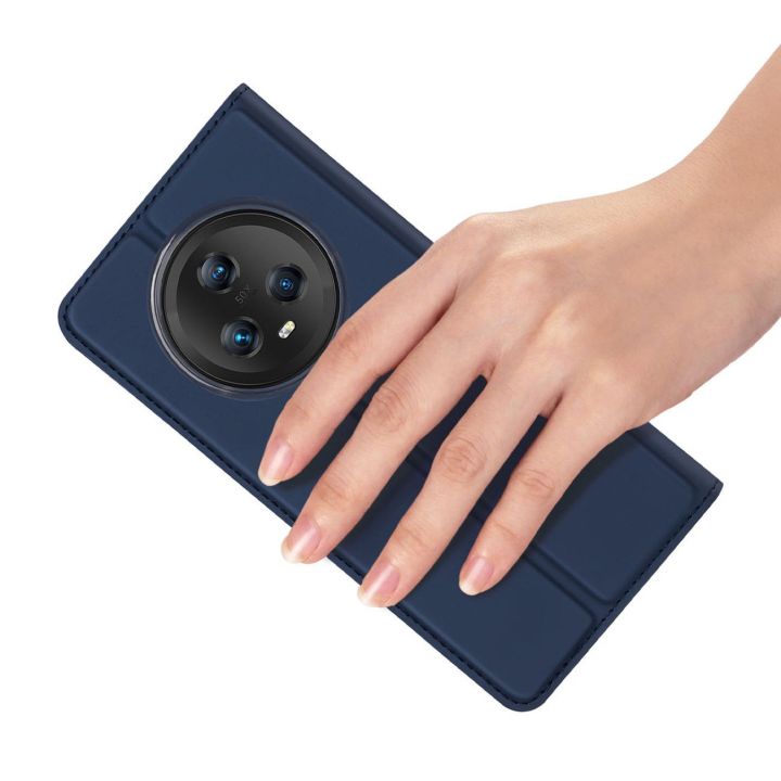 Skin Pro dėklas Honor Magic5 flip cover card wallet stand blue